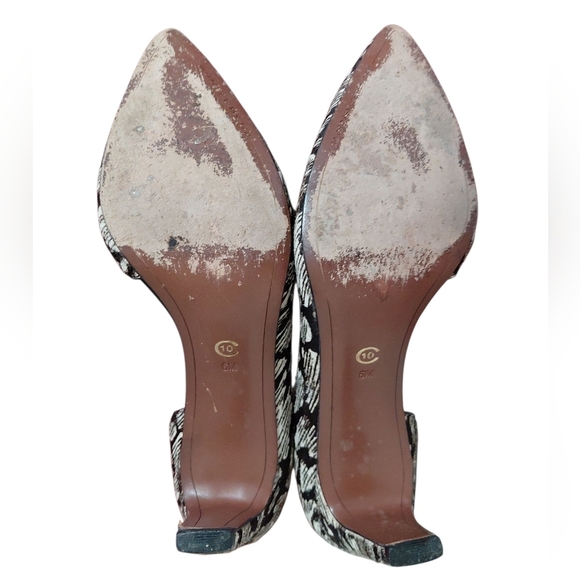 Derek Lam Black and White Patterned Calf Hair D'Orsay Heels Size 6 - Picture 7 of 10